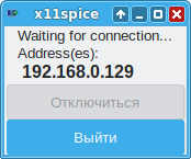 X11spice. Ожидание подключения