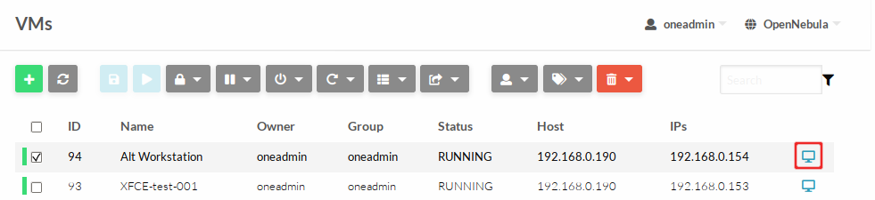 OpenNebula. Подключение к ВМ через SPICE